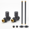 Set di Tubi e Valvole Dritte per Radiatore - Stile Moderno - Antracite