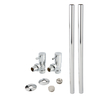 Set Minimalista di Tubi e Valvole a Squadra per Radiatore Cromato - 15mm