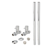 Set Minimalista di Tubi e Valvole Diritte per Radiatore Cromato - 15mm