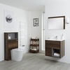 Set Mobili Bagno Rovere Chiaro 600mm con Lavabo,  Mobile WC e Sanitario - Hoxton