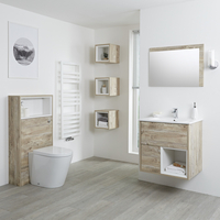 Set Mobili Bagno Rovere Chiaro 800mm con Lavabo,  Mobile WC,  Mobile Murale e Sanitario - Hoxton