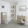 Set Mobili Bagno Rovere Chiaro con Mobile Lavabo 800mm,  Mobile WC e Sanitario - Hoxton