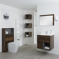 Set Mobili Bagno Rovere Scuro 800mm con Lavabo,  Mobile WC,  Mobile Murale e Sanitario - Hoxton