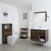Set Mobili Bagno Rovere Scuro con Mobile Lavabo 800mm,  Mobile WC e Sanitario - Hoxton
