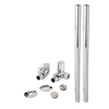 Set Moderno di Tubi e Valvole ad Angolo per Radiatore Cromato - 15mm