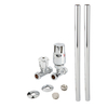 Set Moderno di Tubi e Valvole Termostatiche Diritte per Radiatore Cromato - 15mm