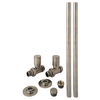Set Moderno di Valvole Diritte e Tubi per Radiatore Ottone Spazzolato Scuro - 15mm