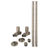 Set Moderno di Valvole Diritte e Tubi per Radiatore Ottone Spazzolato Scuro - 15mm