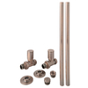 Set Moderno di Valvole Diritte e Tubi per Radiatore Ottone Spazzolato Scuro - 15mm