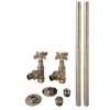 Set Tradizionale di Valvole a Squadra e Tubi per Radiatore Ottone Spazzolato Scuro - 15mm