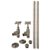 Set Tradizionale di Valvole a Squadra e Tubi per Radiatore Ottone Spazzolato Scuro - 15mm
