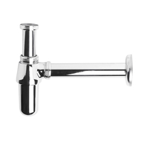 Sifone a Bottiglia per Lavabo in Ottone Cromato