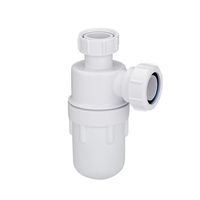 Sifone per Lavabo 75mm Propilene Salvaspazio 1” ¼ con Raccordi a Compressione McAlpine