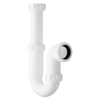 Sifone Telescopico a Forma di P da 40mm con Guarnizione da 76mm