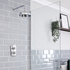 Sistema Doccia Termostatico Tradizionale con Soffione Doccia da 300mm e Braccio Murale - Cromo & Bianco - Elizabeth