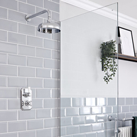 Sistema Doccia Termostatico Tradizionale con Soffione Doccia da 300mm e Braccio Murale - Cromo & Bianco - Elizabeth