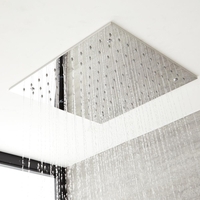 Soffione Doccia da Incasso Quadrato a Soffitto Quadrato 400 x 400mm Acciaio Inox - Trenton