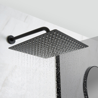 Soffione Doccia Quadrato Nero da Parete 300 x 300mm - Nox