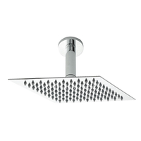 Soffione Quadrato 200 x 200mm e Braccio Doccia in Ottone Cromato