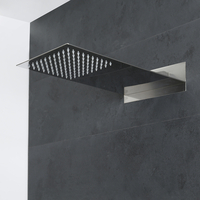 Soffione Rettangolare Ultrapiatto Slimline 200mm x 487mm con Braccio Integrato