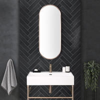Specchio Bagno da Parete Ovale - Rame Spazzolato - 1000mm x 400mm