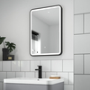Specchio con Illuminazione a LED con Cornice Nera 25W e Antiappannamento - 500mm x 700mm