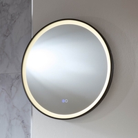 Specchio Rotondo Nero con Illuminazione a LED - 600mm