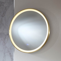 Specchio Rotondo Oro Satinato con Illuminazione a LED - 600mm
