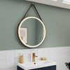 Specchio Rotondo Ottone Spazzolato con Illuminazione a LED 21W e Antiappannamento - 800mm