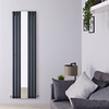 Termosifone Verticale di Design Antracite con Specchio - 1030W - 1800 x 499mm - Revive