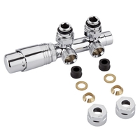 Valvole a Squadra Termostatiche per Radiatori 3/4” con Adattatori Ø12mm Rame