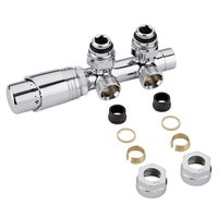 Valvole a Squadra Termostatiche per Radiatori 3/4” con Adattatori Ø16mm Rame
