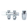 Valvole Diritte Termostatiche Multiblock H per Radiatori 3/4” con Adattatori Rame Ø15mm