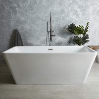 Vasca Autoportante Quadrata con Estremità Doppia - Bianca - Stile Moderno - 1500mm x 750mm - Sandford