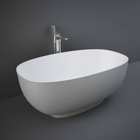 Vasca Centro Stanza Moderna - Grigia - 1400mm x 753mm - Hudson Reed x RAK Cloud