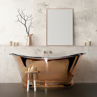 Vasca da Bagno a Doppia Estremità  - Esterno in Rame/Interno di Nichel - 1500mm x 725mm