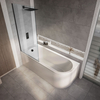 Vasca da Bagno Angolare 1700mm x 725mm con Parete Vasca Nera - Opzioni Sinistra / Destra