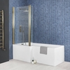 Vasca da Bagno Asimmetrica Bianca a Destra 1700 x 850mm con Scelta di Pareti e Pannelli - Sandford