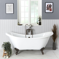 Vasca da Bagno Centro Stanza a Doppio Schienale con Piedini Bronzo Brunito 1750 x 680mm - Legend