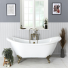Vasca da Bagno Centro Stanza a Doppio Schienale con Piedini Oro Spazzolato 1750 x 680mm - Legend
