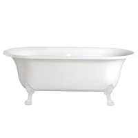 Vasca da Bagno Centro Stanza in Acrilico 1730 x 780mm con Piedini a Zampa di Leone Bianchi - Richmond