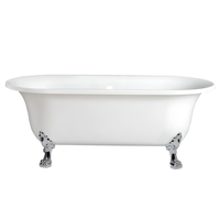 Vasca da Bagno Centro Stanza in Acrilico 1730 x 780mm con Piedini a Zampa di Leone Cromati - Richmond