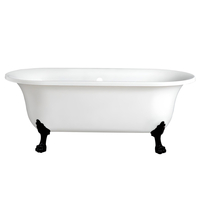 Vasca da Bagno Centro Stanza in Acrilico 1730 x 780mm con Piedini a Zampa di Leone Neri - Richmond