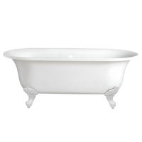 Vasca da Bagno Centro Stanza in Acrilico 1730 x 780mm con Piedini Tradizionali Bianchi - Richmond