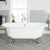 Vasca da Bagno Centro Stanza in Acrilico 1730 x 780mm con Piedini Tradizionali Cromati - Richmond