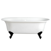 Vasca da Bagno Centro Stanza in Acrilico 1730 x 780mm con Piedini Tradizionali Neri - Richmond