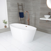 Vasca da Bagno Centro Stanza Ovale Moderna - 1595 x 740mm - Scelta di Finitura Troppopieno - Ashbury