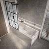 Vasca da Bagno con Parete Quadrata a Griglia Nera - 1700mm x 750mm - Scelta di Pannelli