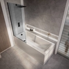 Vasca da Bagno con Parete Quadrata Vetro Fumè - 1700mm x 750mm - Scelta di Pannelli
