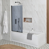 Vasca da Bagno con Parete Vasca in Vetro Fumè - 1700 x 750mm - Sandford - Scelta di Pannelli